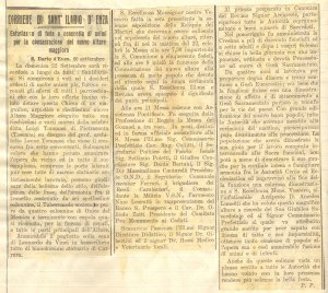 Articolo sull'inaugurazione