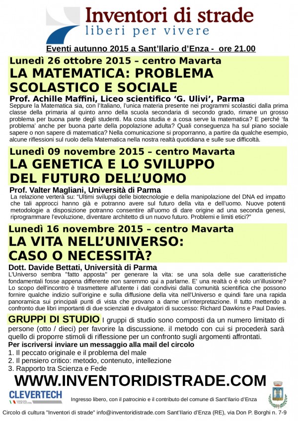 Eventi autunno 2015 - Seconda parte