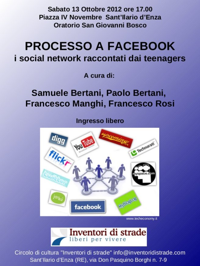 Processo a facebook - Locandina