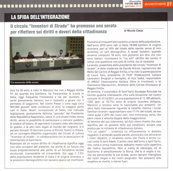 Migranti quale futuro - Gazzettino Santilariese