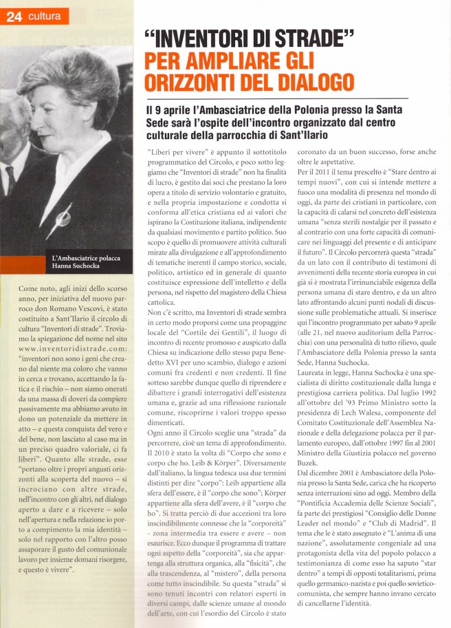 Suchocka - Articolo Gazzettino Santilariese marzo 2011