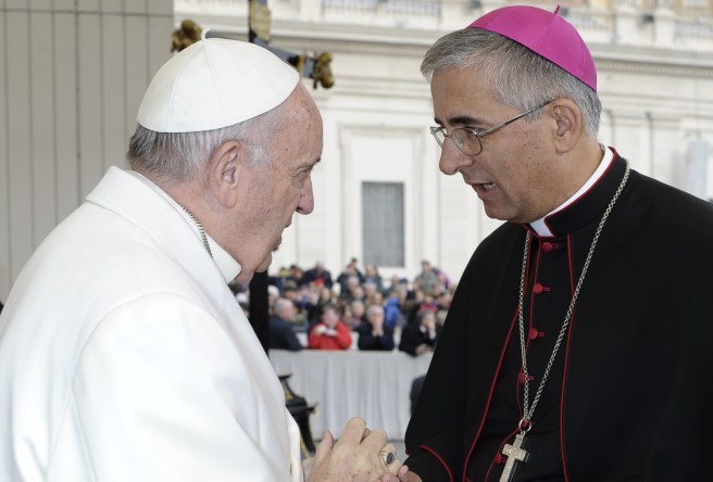 Mons. Antonio Napolioni, Vescovo di Cremona, con Papa Francesco